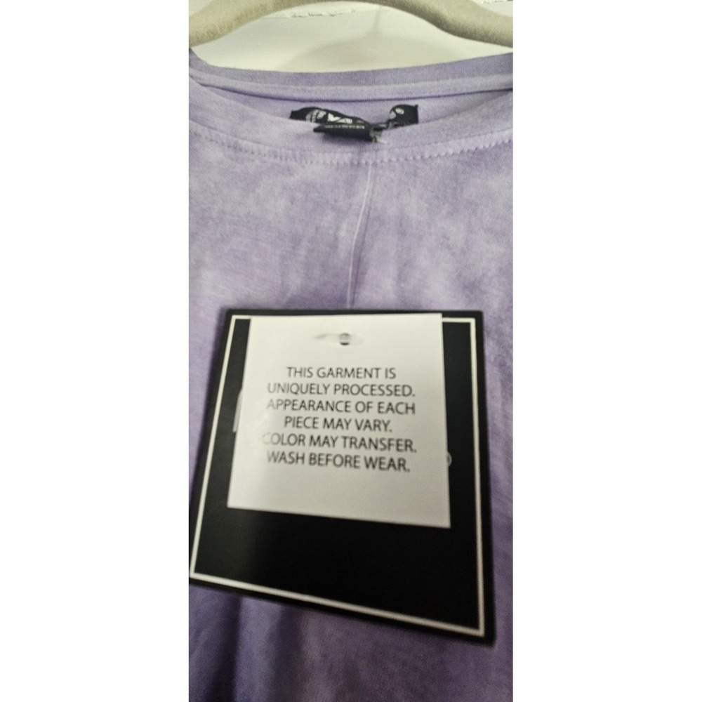 NWT MYA NU‎ tie dye purple crop long sleeve Tee womans M - Picture 5 of 6